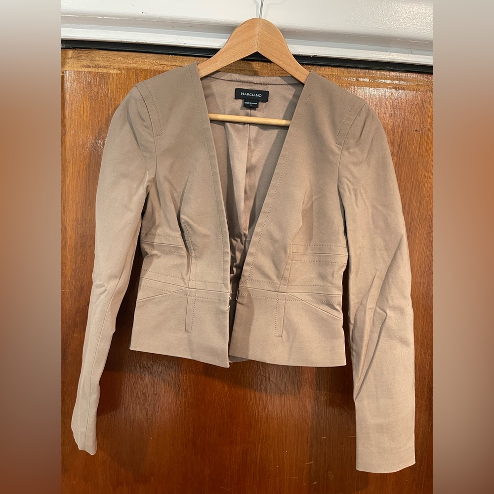 Marciano Sand Drift/Stone Cropped Blazer Jacket